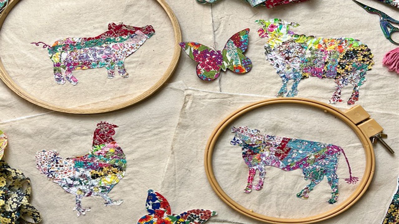 Liberty Textile Scraps Made into Beautiful Artsy Fabric, Upcycled Liberty of London #Crazy Quilting