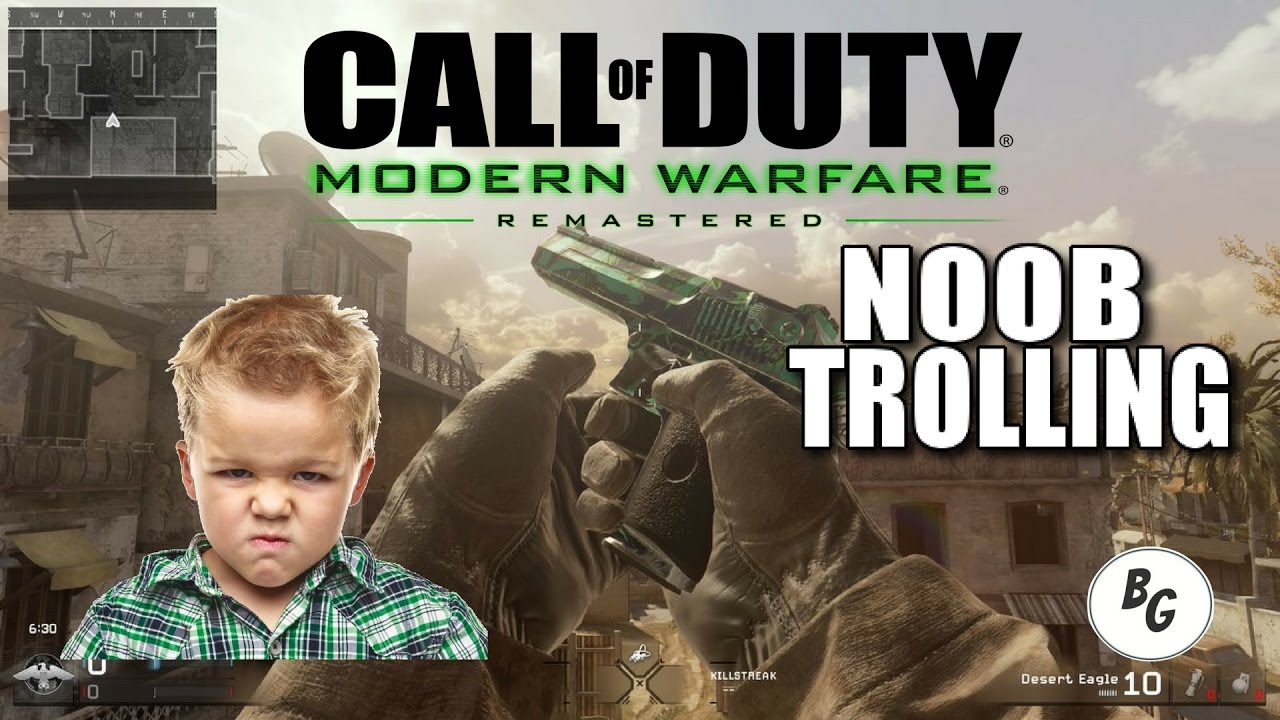 COD MWR - Pretendin to be a Noob  (Modern Warfare Remastered Trolling)