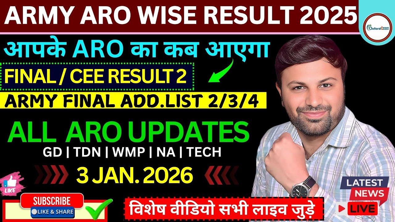 🔴 ARMY AGNIVEER RESULT 2025 | ARMY AGNIVEER ALL ZRO FINAL & CEE RESULT ADDITIONAL LIST UPDATES 2025