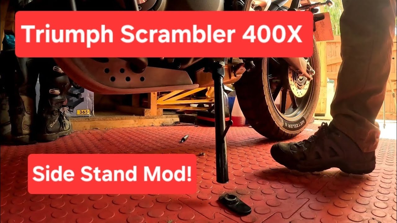 Triumph Scrambler 400X Short sidestand mod