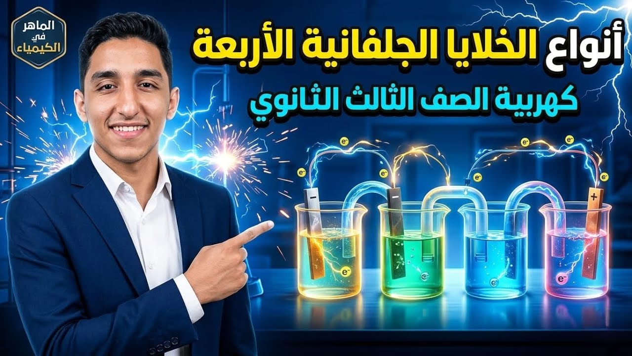 الخلايا الجلفانية (الأولية والثانوية) 🔋 | كيمياء ثانوية عامة 2026 - المحاضرة (3)