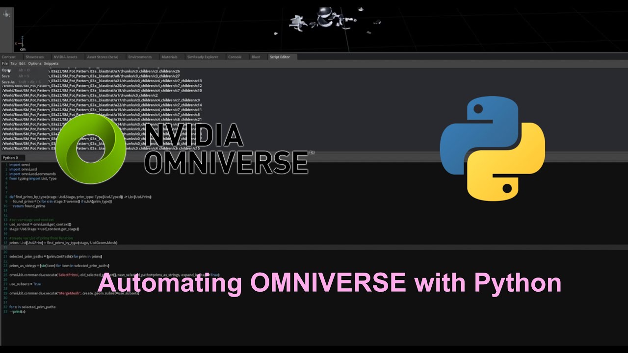 OMNIVERSE | Automation with Python - Merge Mesh