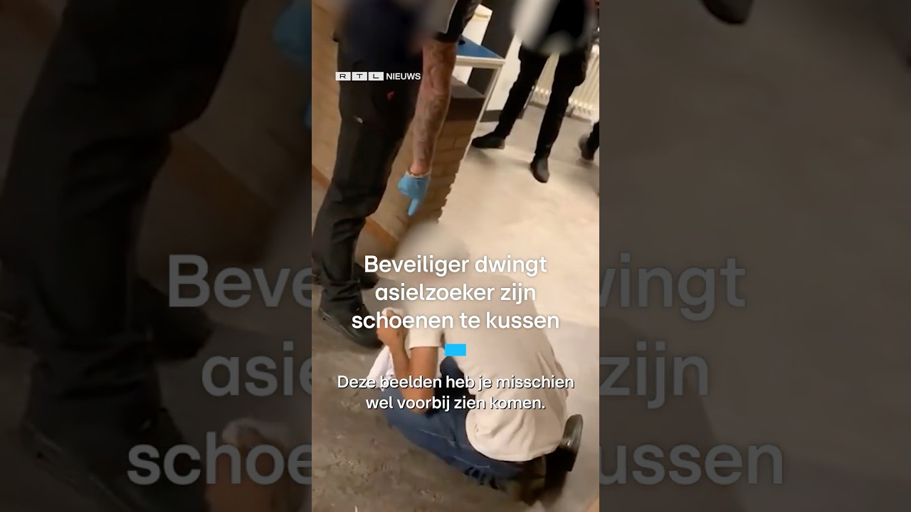 Beveiliger dwingt asielzoeker zijn schoenen te kussen | RTL Nieuws