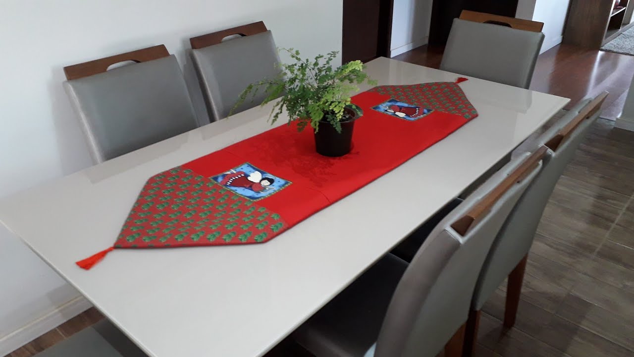 caminho de mesa tema Natal, passo à passo.