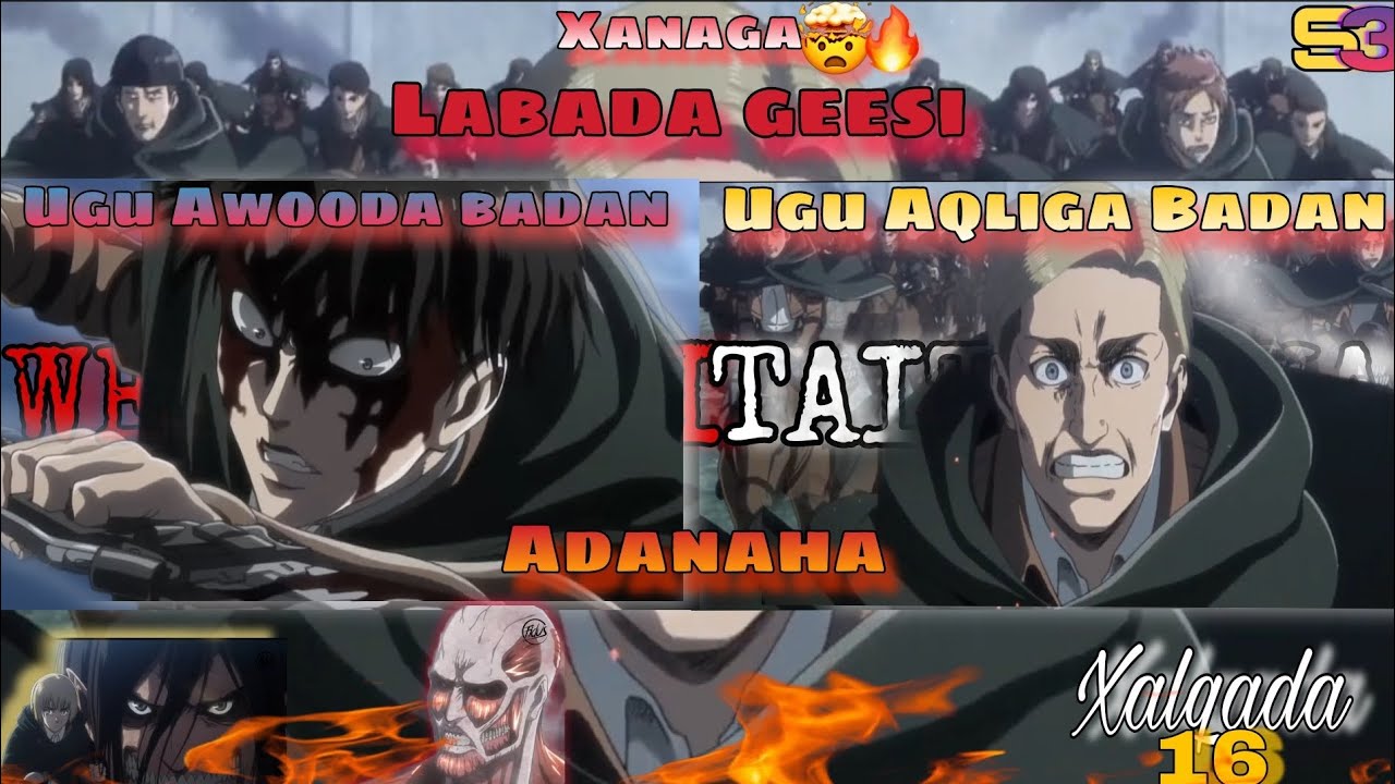 Animega Attack on titan || Taitanka Waxshiga Vs kx Sahaminta 🤯| Season 3️⃣| Xalqada 16 🔥#abassenbai