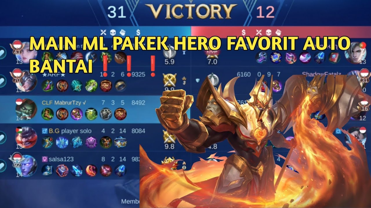 MAIN ML PAKEK HERO FAVORIT AUTO BANTAI // HERO TERIZLA //😗😗