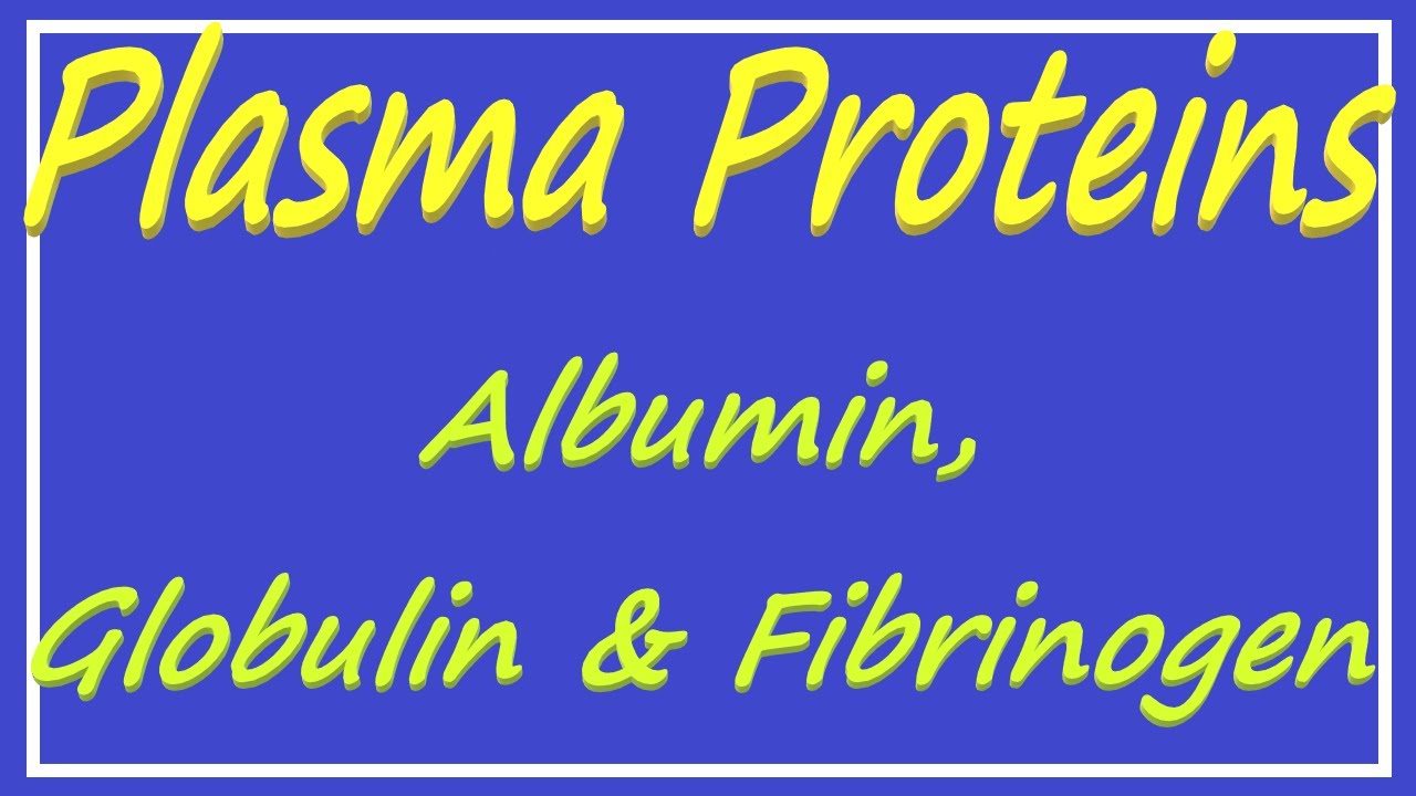 Plasma Proteins : Albumin, Globulin and Fibrinogen