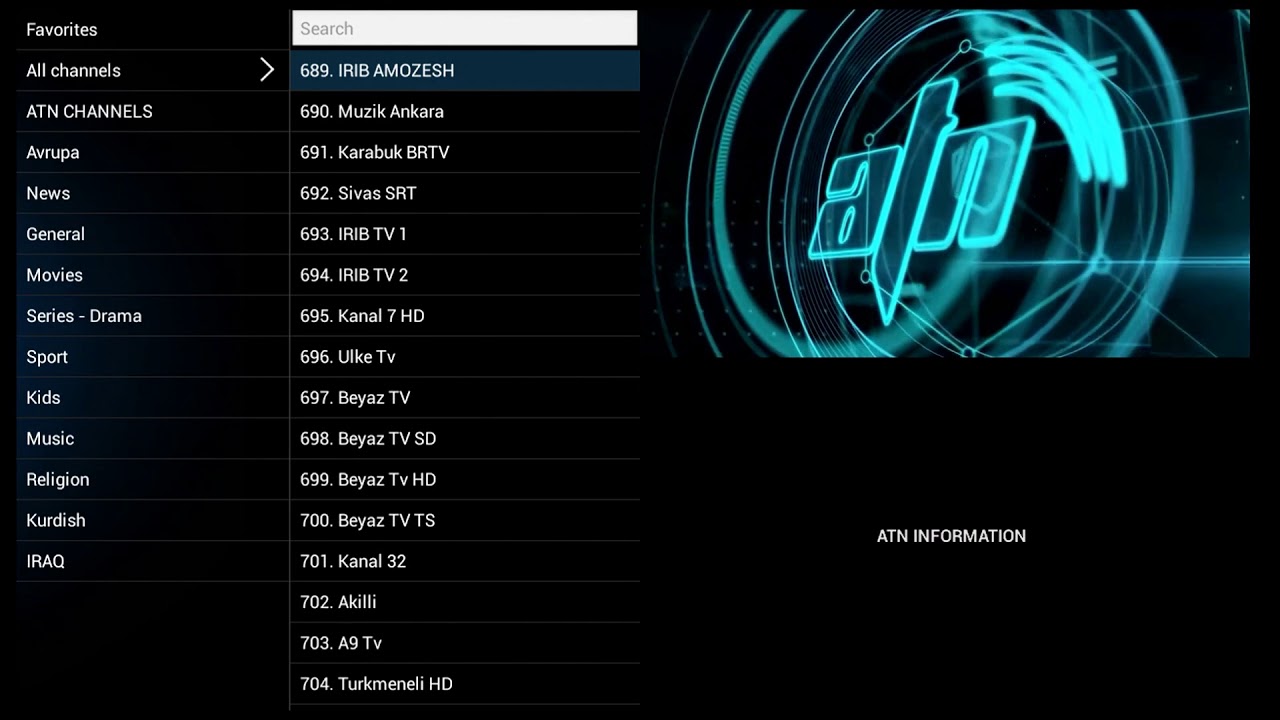 ATN channels list  -promotion video-