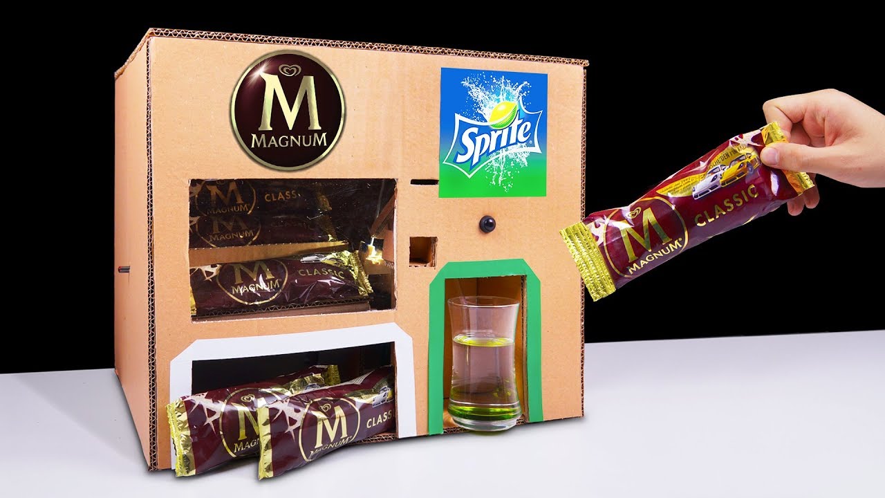 DIY How to Make Wall&rsquo;s MAGNUM Ice Cream Vending Machine and Sprite Fountain Machine