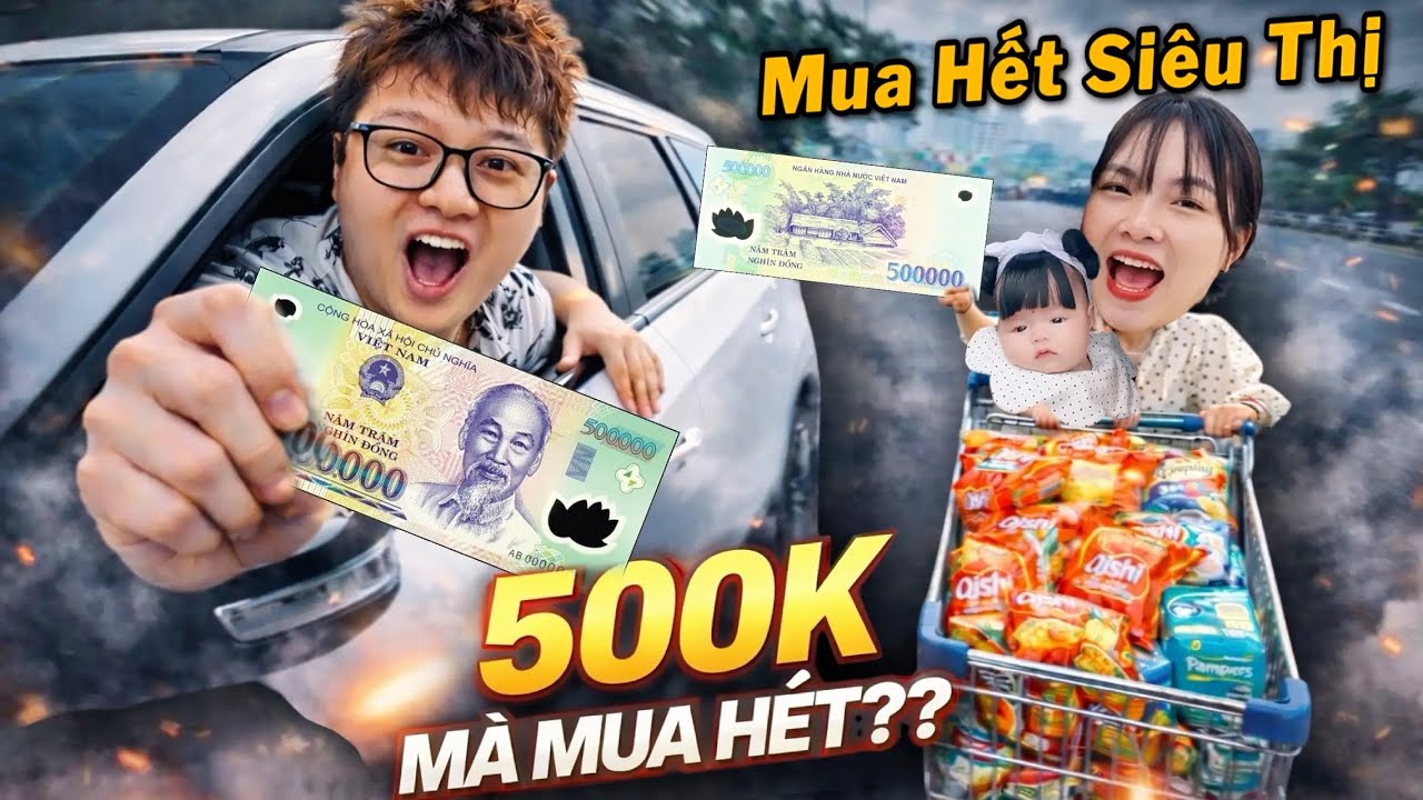 Thử Thách Em Miu Cầm 500K Mua Hết Siêu Thị