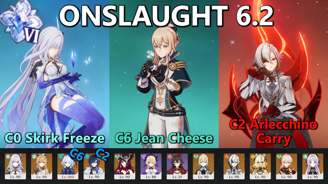 6.2 Stygian Onslaught Diff 6 Clear (Dire) || Skirk Freeze / Jean Cheese / Arlecchino Carry
