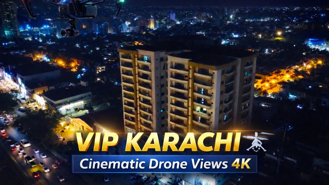 Karachi Night Drone View 4K | Sharah e Faisal & Orangi Town 5 Number