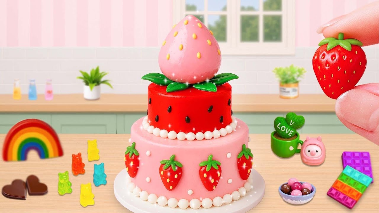 🎂 Cómo Hacer un Pastel Doble Arcoíris Increíble | Tarta Colorida y Esponjosa 🌈💖 Mini Cake Rainbow
