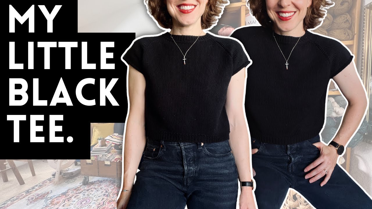 My LITTLE BLACK TEE & thoughts on CONTIGUOUS KNITTING 🖤 #knittingpodcast
