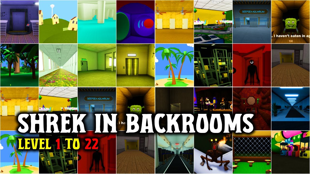 SHREK IN THE BACKROOMS UPDATED(level 1 to 22 speed run) | ROBLOX