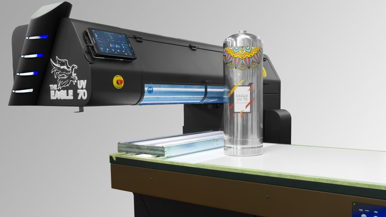 Digital print on fire extinguisher - Eagle UV 70