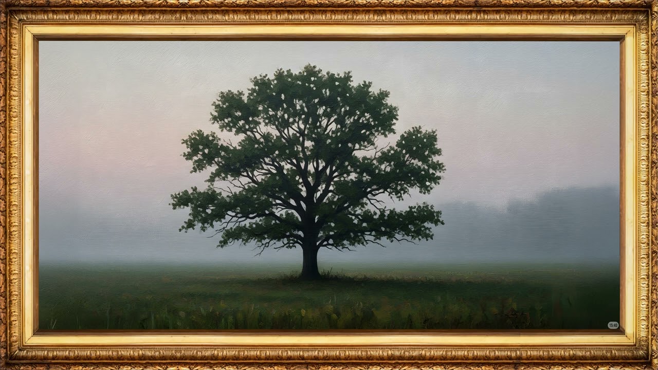 4K TV Wallpaper Art Display | Tree Framed - Calm Gallery Screen (Pomodoro Focus Timer)