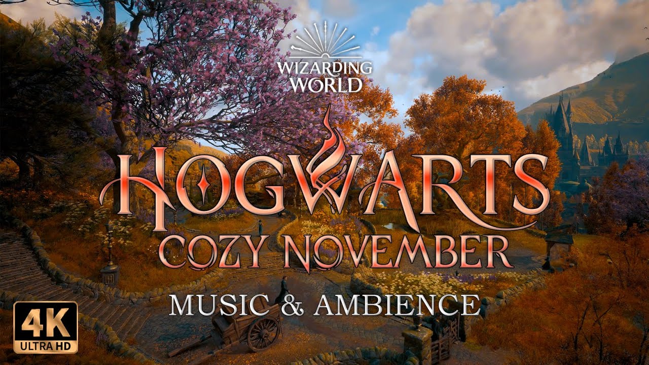 🍂Cozy November: Stroll Through the Enchanted Park | Harry Potter  Music & Ambience 4k
