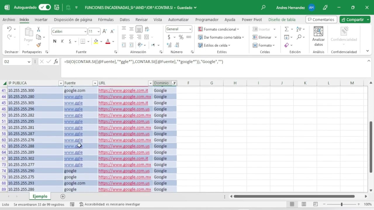 Comprobar si una celda contiene un texto específico(Función SI,CONTAR.SI,OPERADORES Y/O)#excel