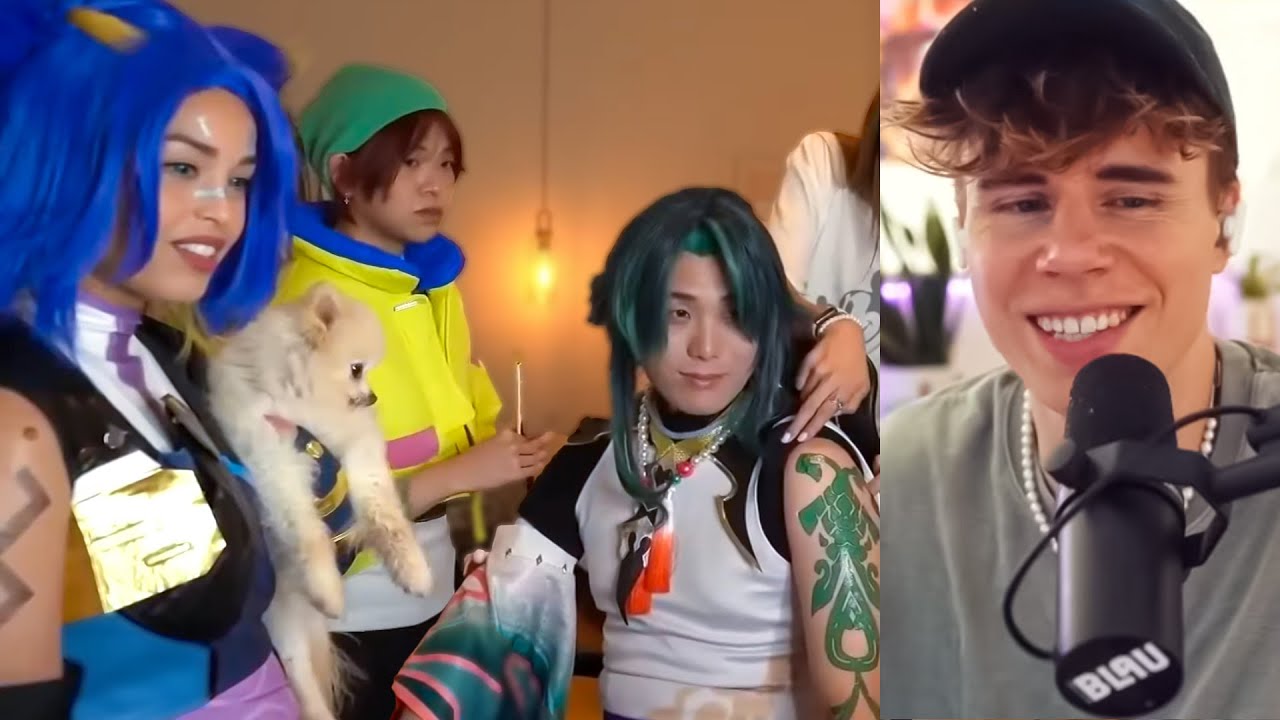 Blau Reacts to Valkyrae Cosplaying with Emiru