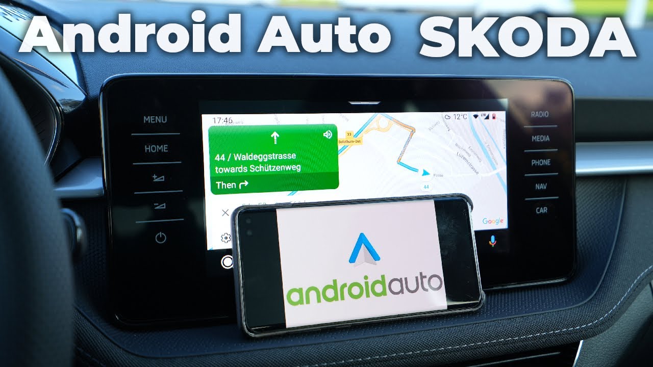 Новая демонстрационная мультимедийная система Skoda Android Auto 2022