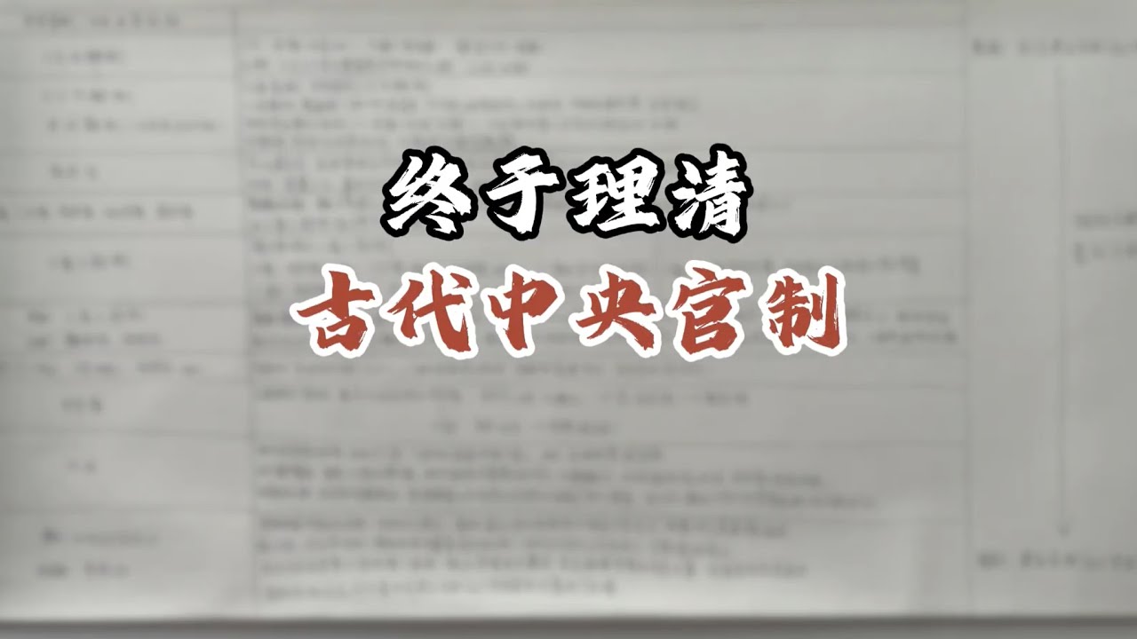 古代中央官制 | 中国古代从秦到清的中央官制/中枢权力机构总结！【六喜的文史笔记】