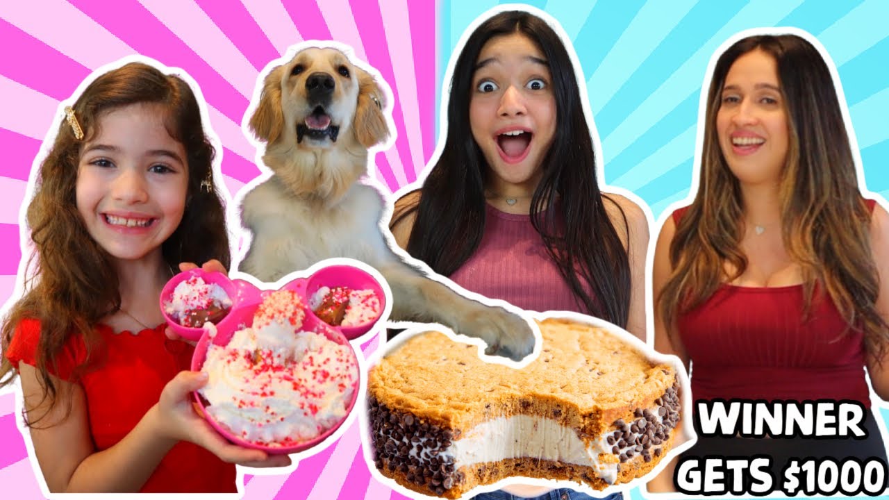 BEST DESSERT WINS $1000 CHALLENGE!OUR MOM & DOG RATE OUR DESSERT!😋🍦