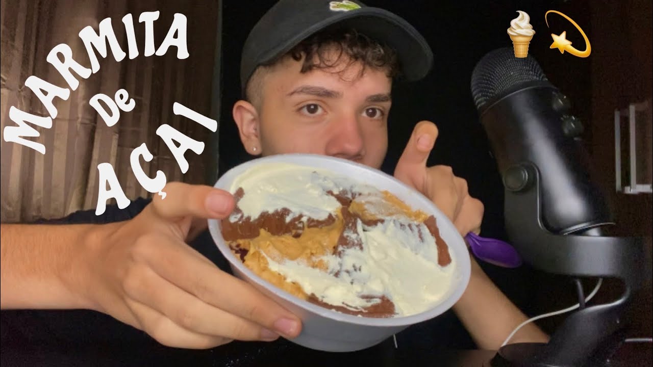 ASMR COMENDO MARMITA DE AÇAI / mukbang brasileiro