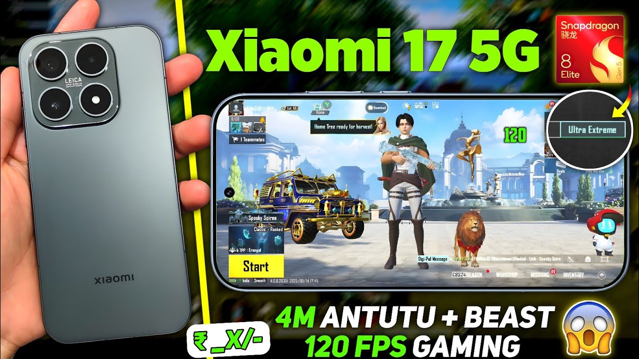 Xiaomi 17 5G (SD 8 Elite Gen 5 - 4M Antutu 😱 Constant 120 FPS🔥) BGMI/PUBG Gaming Review - Explained 
