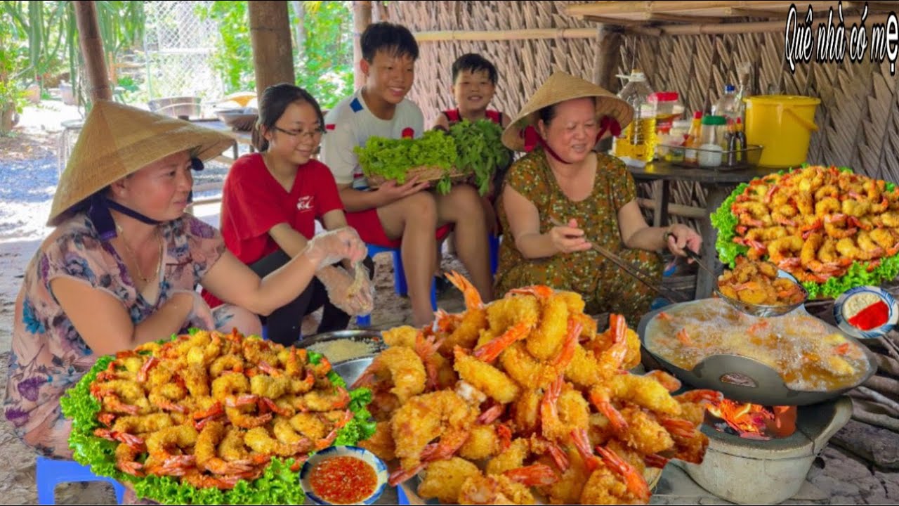 Tôm Chiên Bột Xù Giòn Rụm | Quán Ăn Vặt Miền Quê || Countryside snack shop