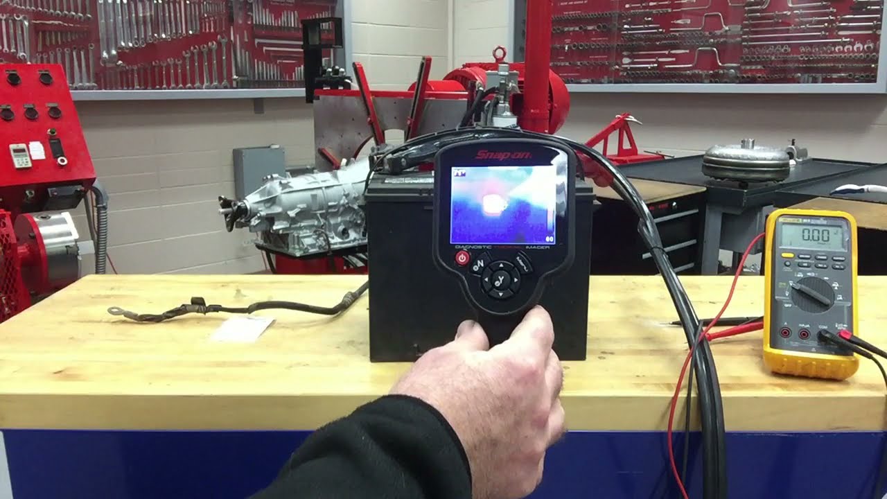Using a thermal imager on a shorted automotive battery