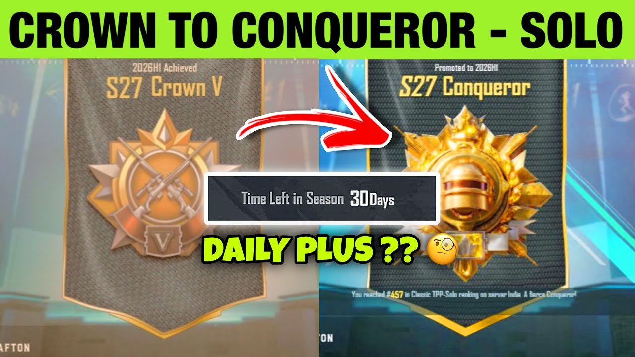 LAST 30 DAYS LEFT ‼️ DAILY PLUS TARGET FOR SOLO CONQUEROR ⁉️ TIPS & TRICKS ‼️