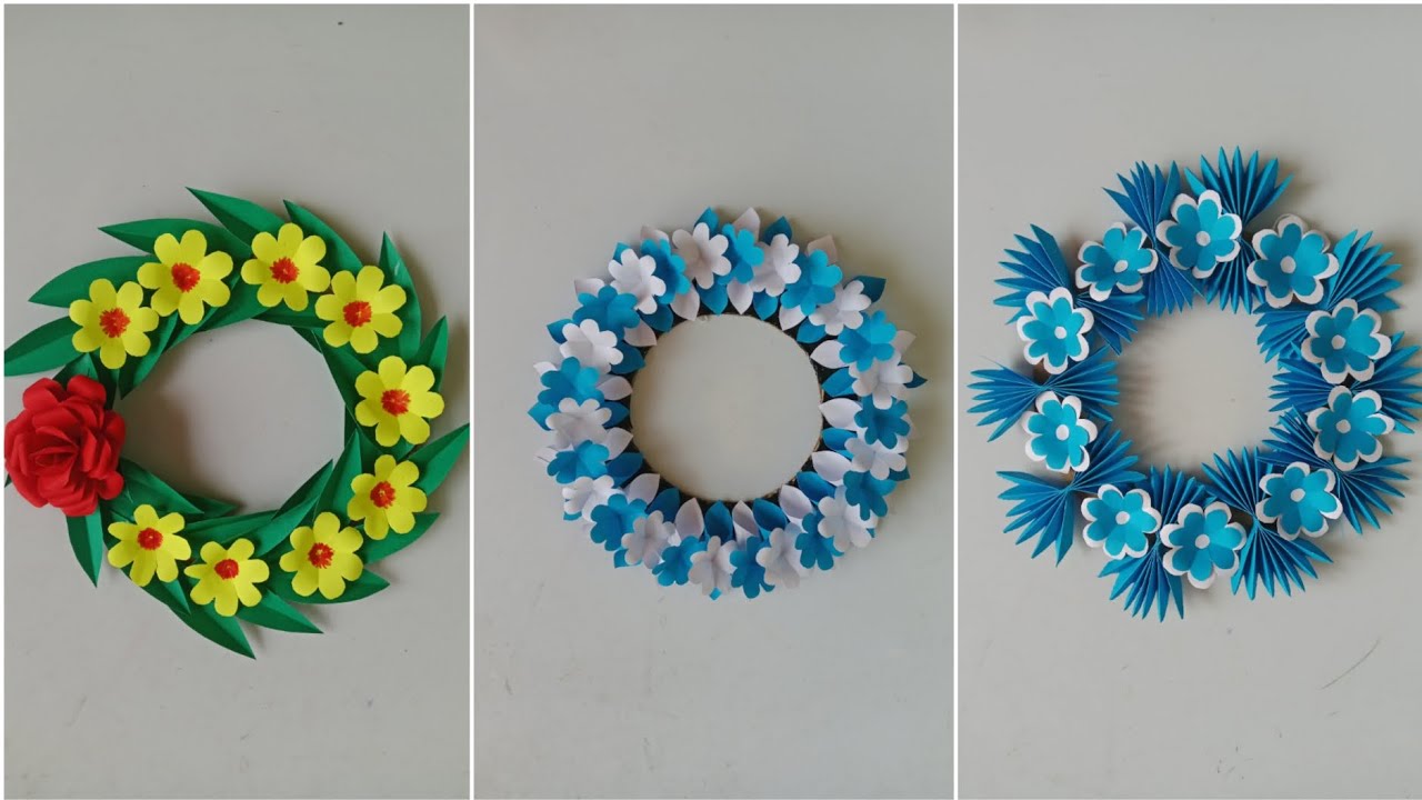 3 Type Easy Handing Wall Home Decoration Craft/Beautiful Paper Flower Craft Ideas/DIY Paper Flower 