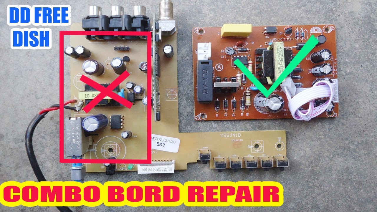 How To Repair Smps Power Supply In Dd Free Dish Combo Bord ! Dd Free Dish Combo Bord Repair