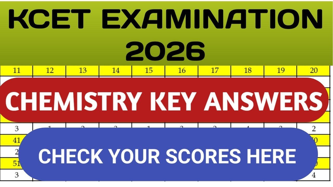 KCET CHEMISTRY KEY ANSWERS 2026