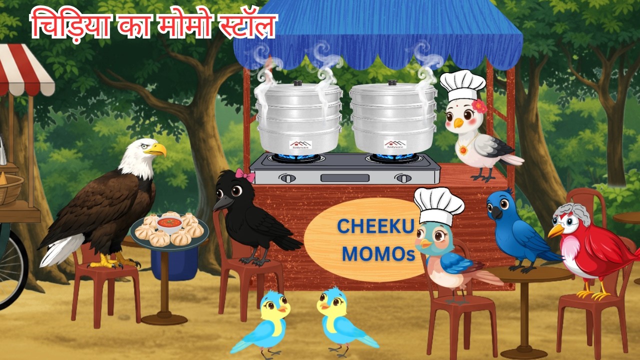 कार्टून | मोमोस बेचनेवाली चिड़िया | Momos Bechnewali Chidiya | Tuni Kauwa wala Cartoon
