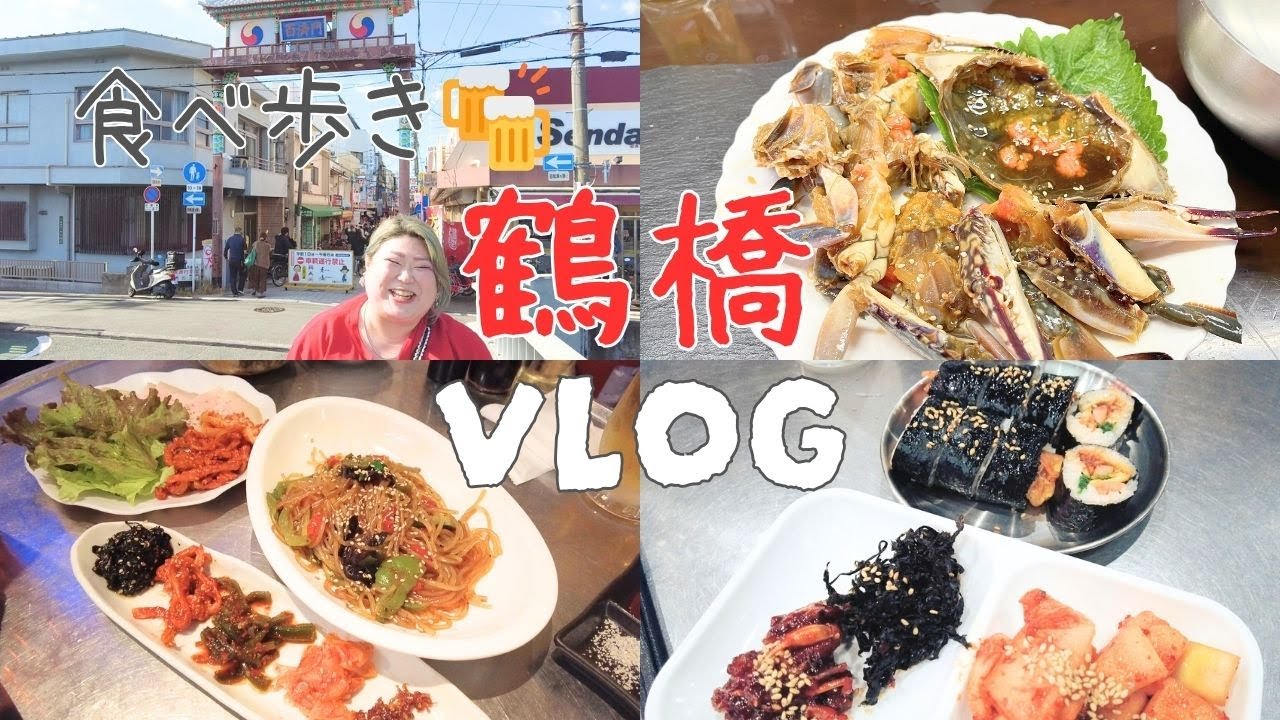 【VLOG】鶴橋で食べ歩きしてきましたー！初めてコリアンタウンにも行ってきたよ～【鶴橋】