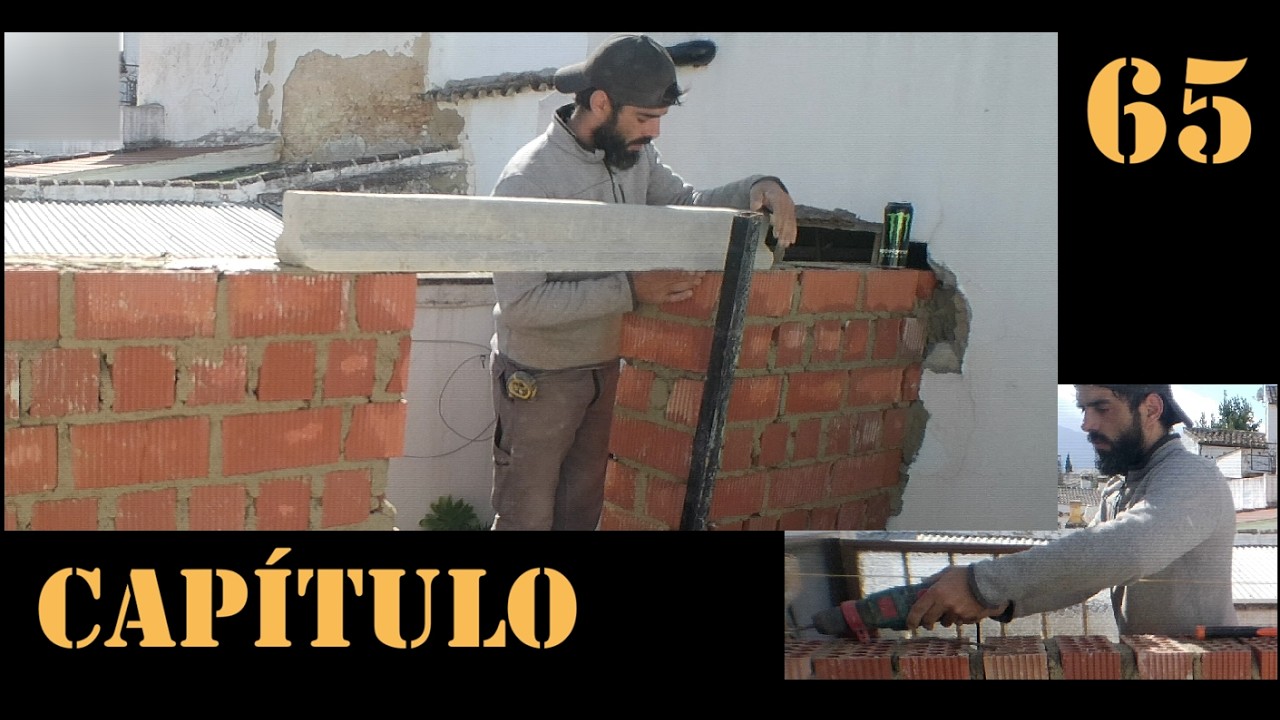 👷65🛠️- AVANZANDO EL CERRAMIENTO 🧱 Colocamos el cargadero para la nueva puerta #reforma #construccion