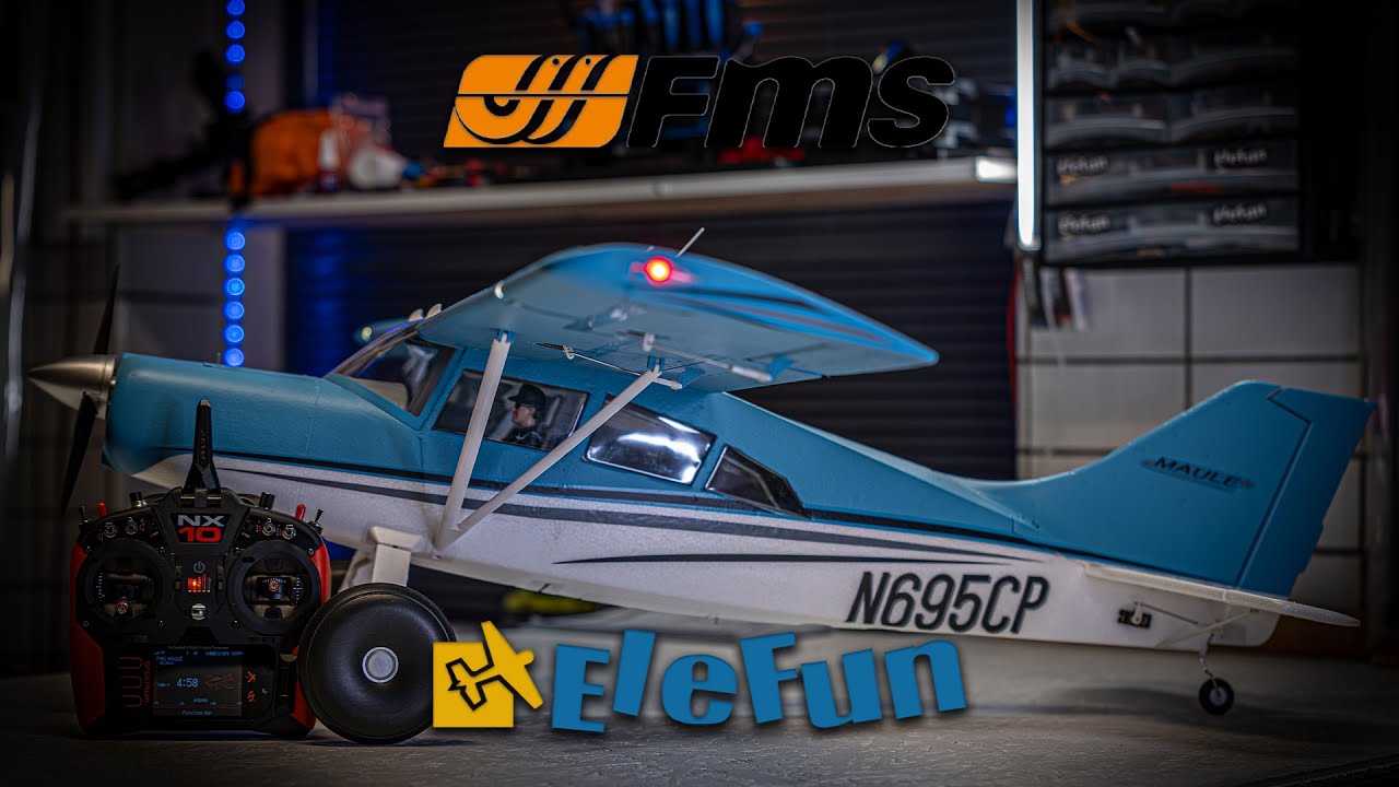 FMS Maule 1500mm with Reflex V2 - In Box, some mounting & Flight videos. UHD 4K