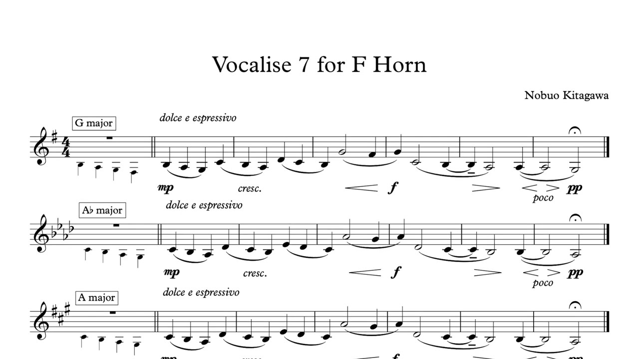 Vocalise 7 For Horn　ホルンの為のヴォカリーズ７