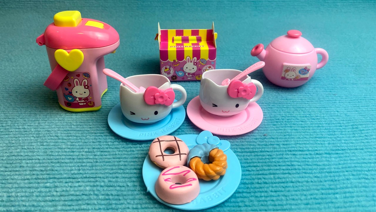 4Minutes Satisfying Unboxing Pink Rabbit Tea Shop and Bakery ASMR Video No Music