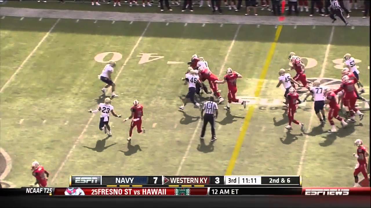 09/28/2013 Navy vs Western Kentucky Football Highlights