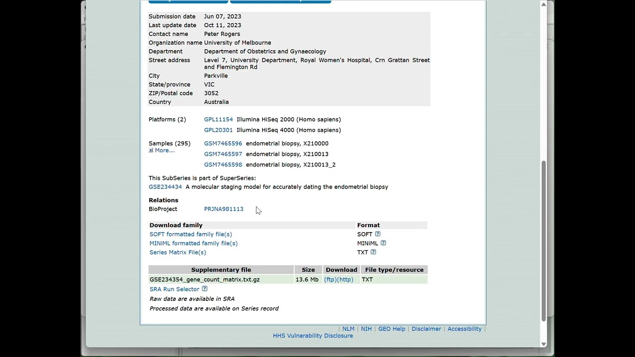 Importing RNA-seq Gene Count Data from GEO