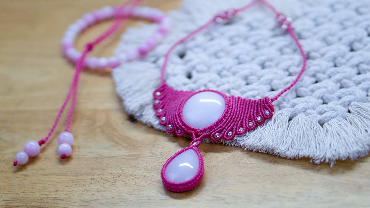 Macrame necklace tutorial - How to make tie a stone pendant | DIY macrame