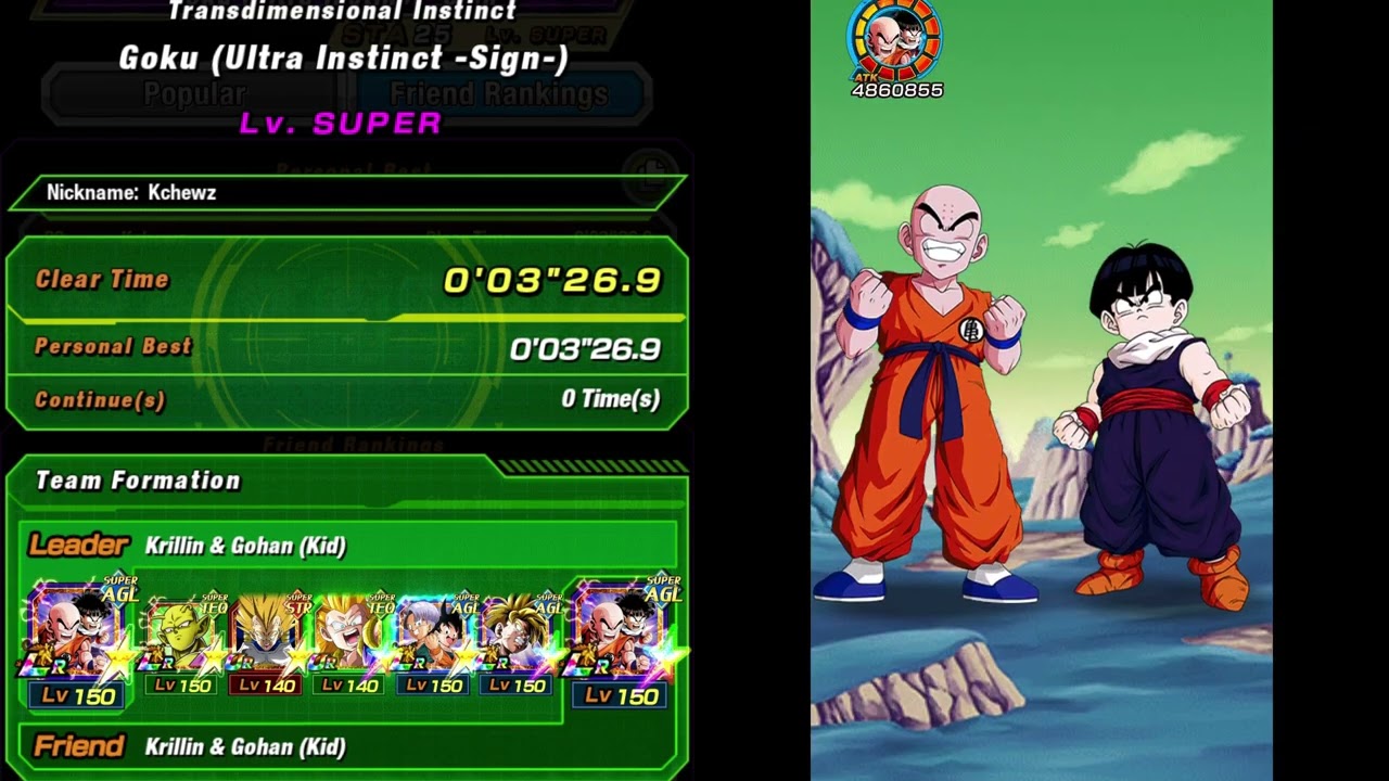 DBZ Dokkan Battle Trans dimensional Instinct Goku (Ultra Instinct -Sign-) SEZA - 0’03”26.9