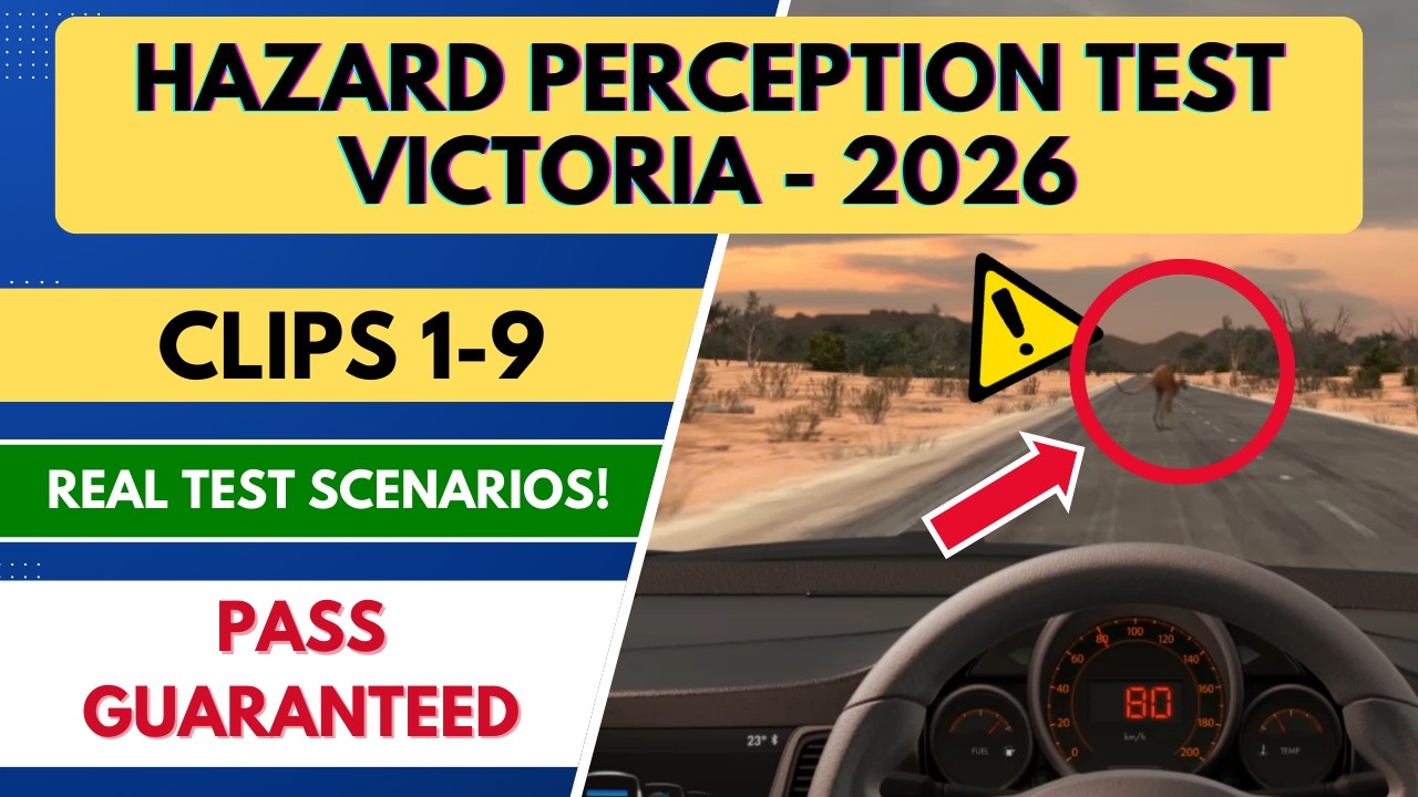 Тест на распознавание опасностей 2026 Vic & VicRoads HPT: тренировочные видеоролики 1–9 | Пройдит...