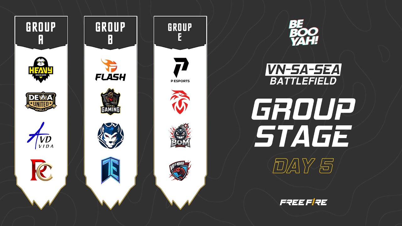 [LIVE] Groups A - B - E | Group Stage Day 5 | VN-SA-SEA Battlefield | Be Booyah!