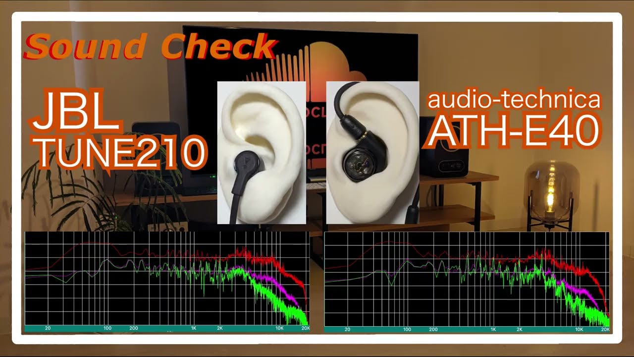 JBL TUNE210 vs audio-technica ATH-E40  [IEMs In-Ear headphones Sound Comparison イヤホン音比較]