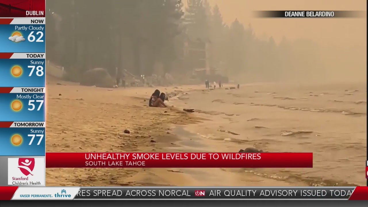 Unhealthy smoke covers Lake Tahoe