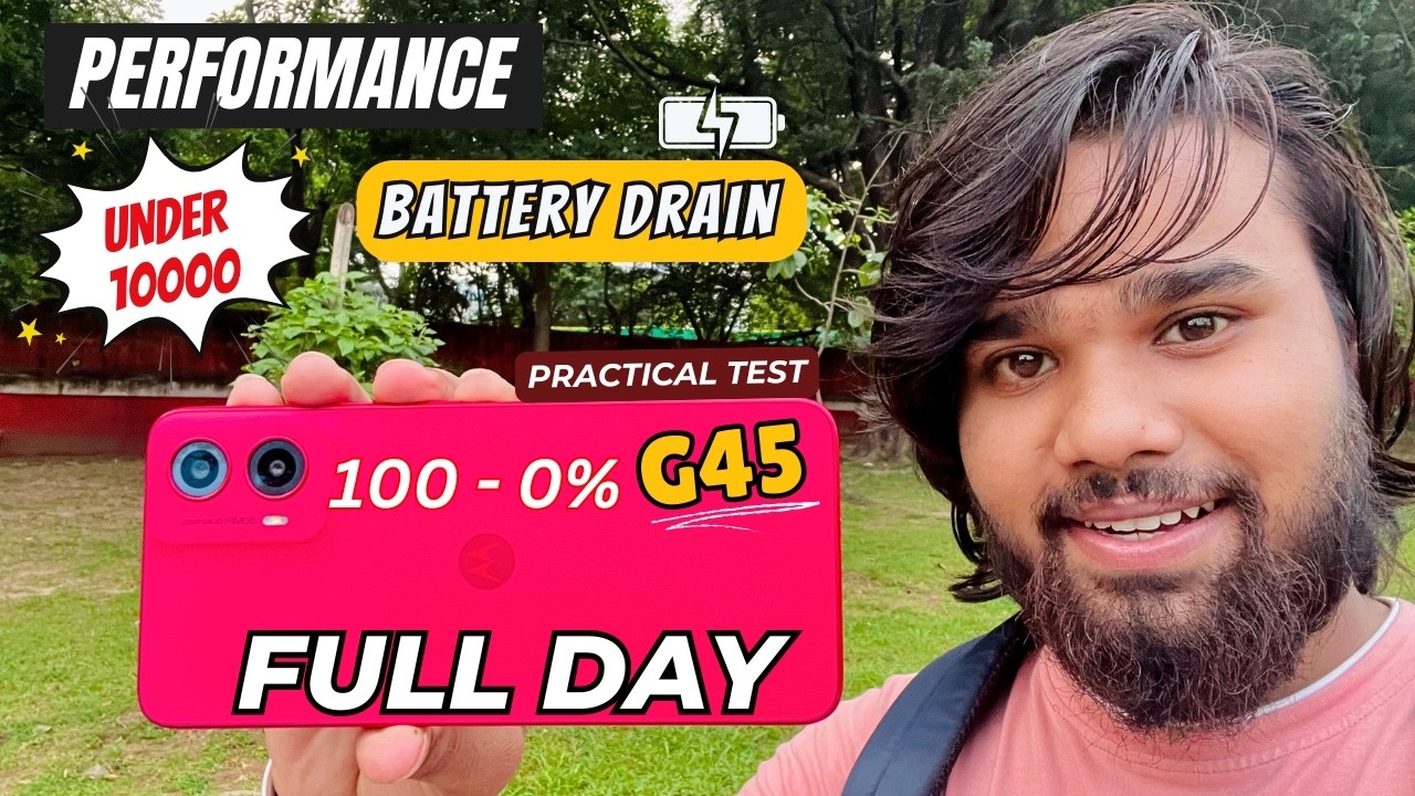 Full Day with Moto G45 | Performance and Battery Drain Test⚡️